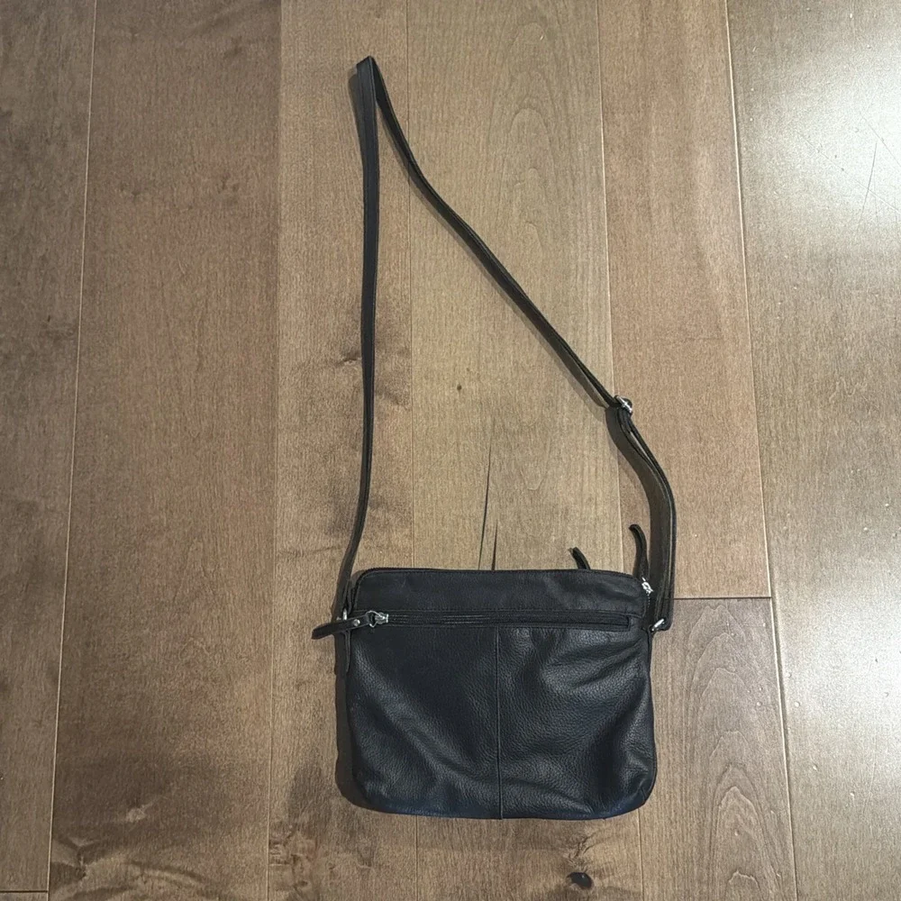 Crossbody Bag Wise Owl Genuine Leather Adjustable Strap Zipper Used - Picture 3 of 5